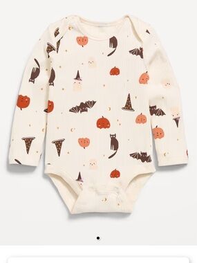 Old Navy Halloween Ribbed Baby Bodysuit - Cream
